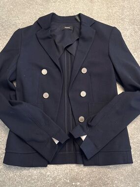 Theory Double-Breasted Blazer in Navy | Size 00 | Good condition!